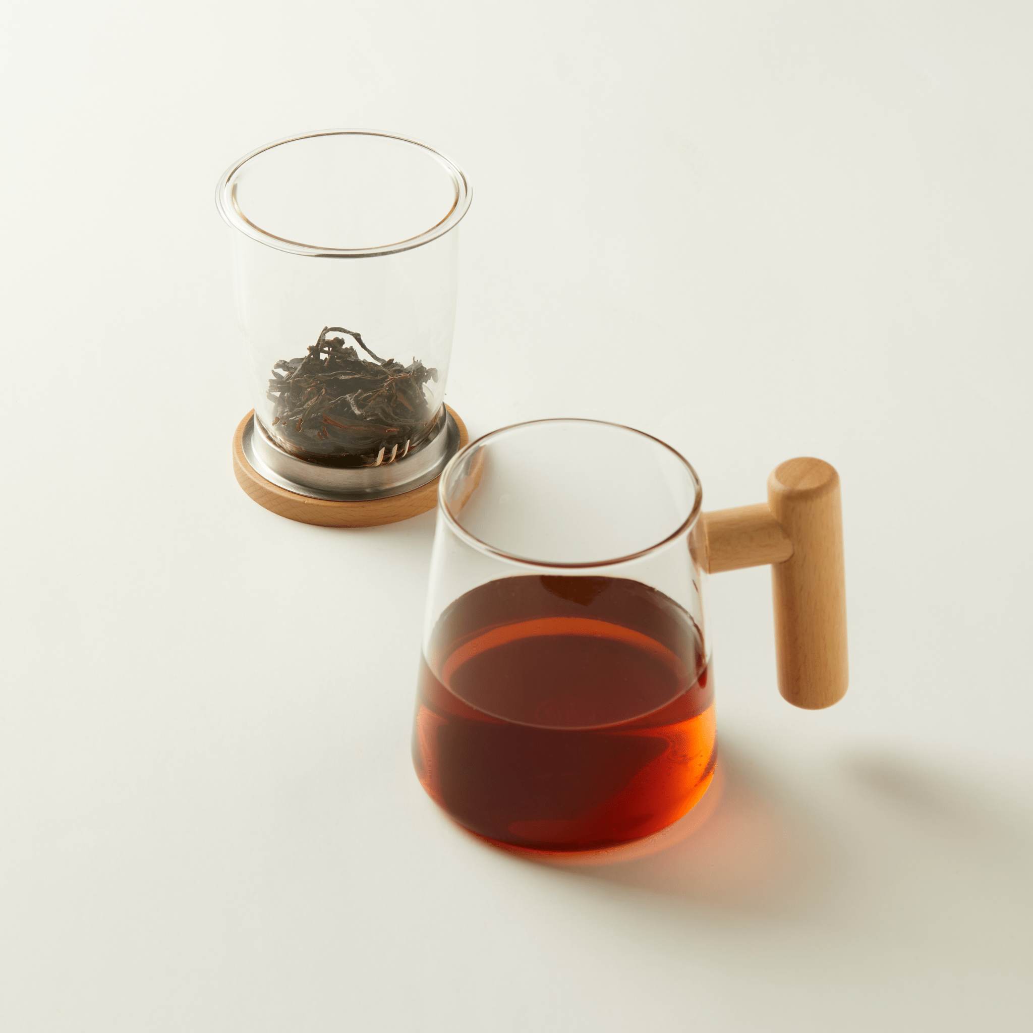 Glass Tea Brewer - Wooden Handle - Chafolio